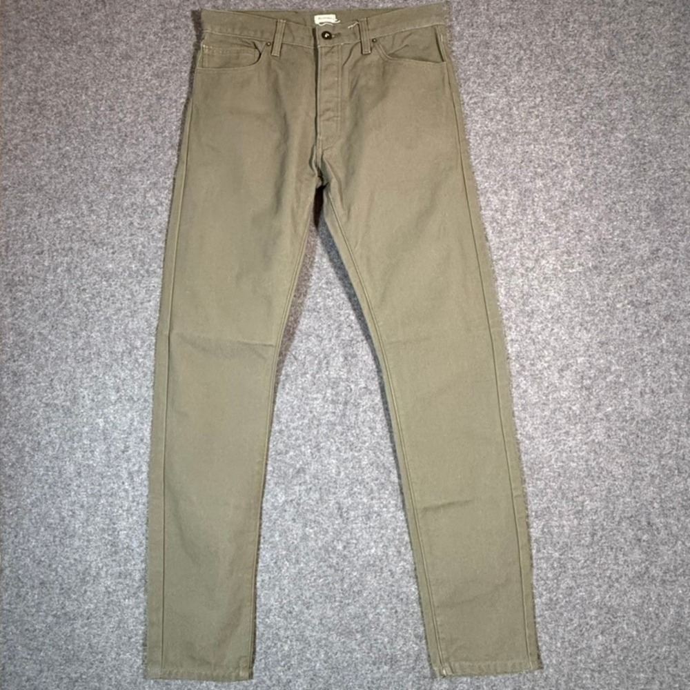 Blue&Gold Mens Khaki Canvas Work Pants Size 34 Fits 32x33 Slim Straight Casual‎